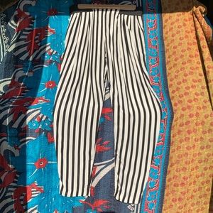 Zara Basic Black & White Striped Pants NWOT